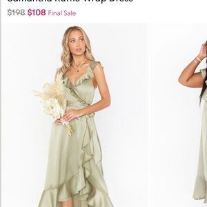 Show Me Your MuMu Sage Green Wrap Dress